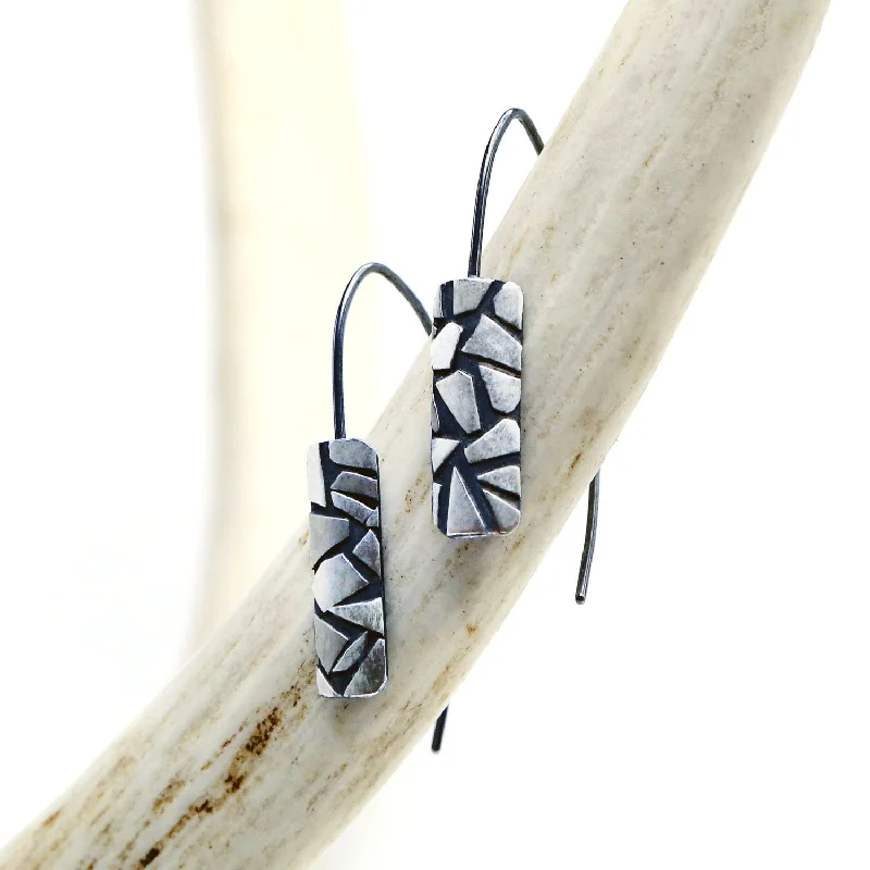 Modern Drop Earrings-Mini Shatter Earrings in Sterling Silver