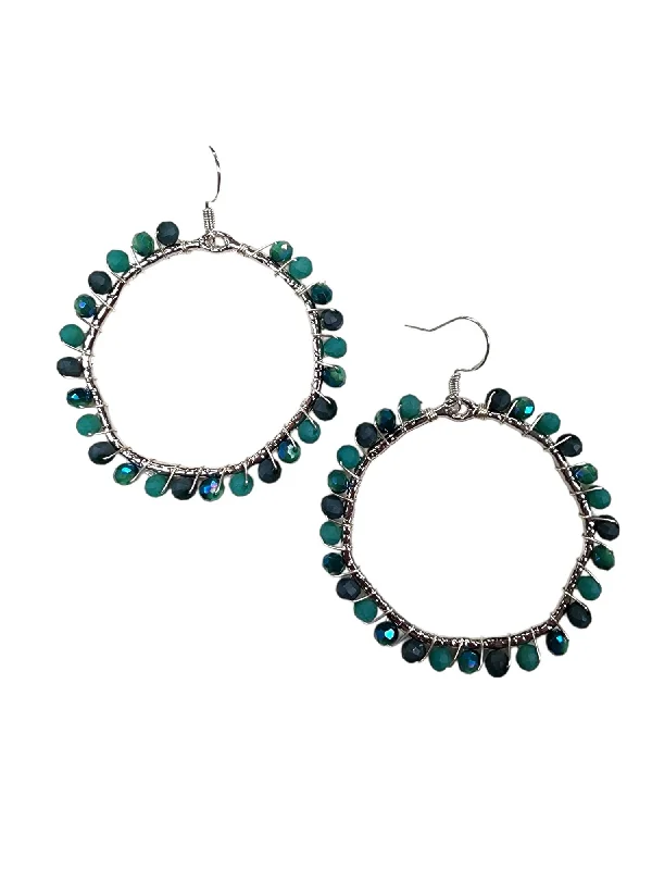 Colorful Hoop Earrings-The Kie Crystal Hoop Earrings