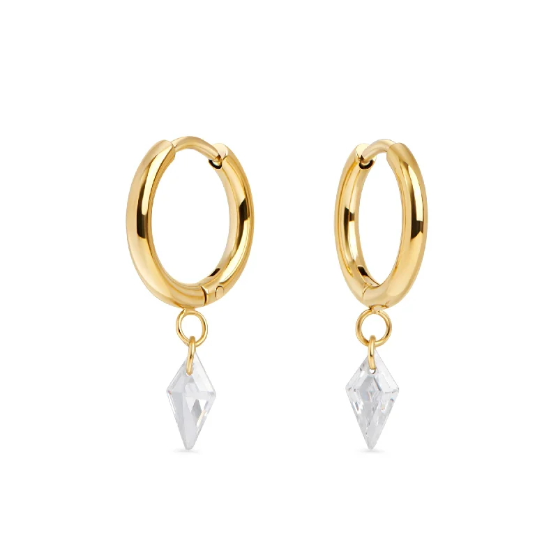 Gold and Pearl Earrings-Astrid Huggie Earrings