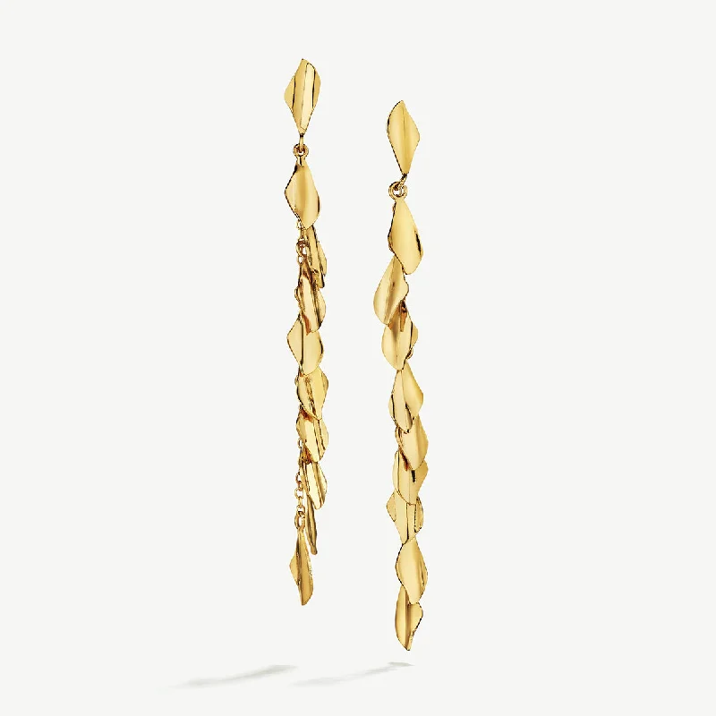 Silver Earrings with Diamonds-Delicate Bidu Dangle Earrings