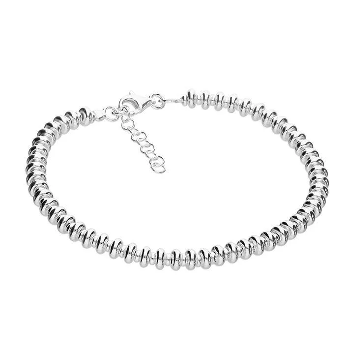 Infinity Love Bracelet-Sterling Silver Doughnut Beads Bracelet