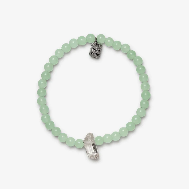 Personalized Love Bracelet-Green Quartz Intention Stretch Bracelet