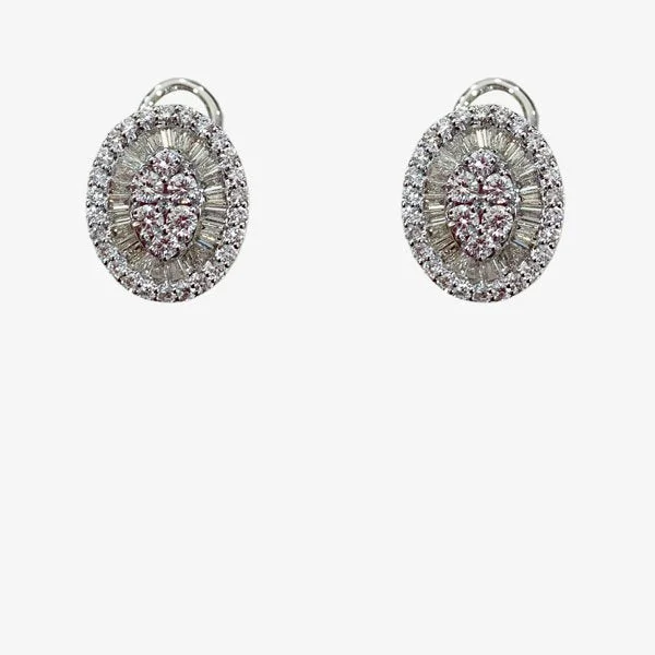 Black Gold Earrings-14k White Gold Diamond Earrings