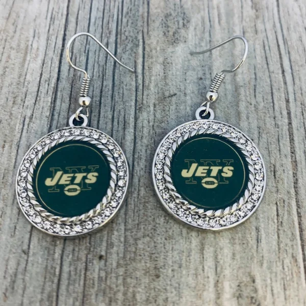 Rose Gold Drop Earrings-New York Jets Earrings