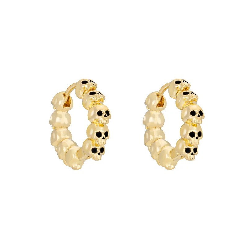 Chic Drop Earrings-Skull Hoops