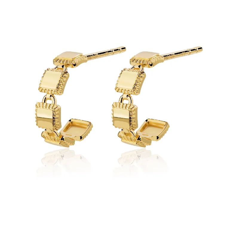 Boho Style Earrings-Unlock Classic - 18K Lock Infinite Gold Earrings