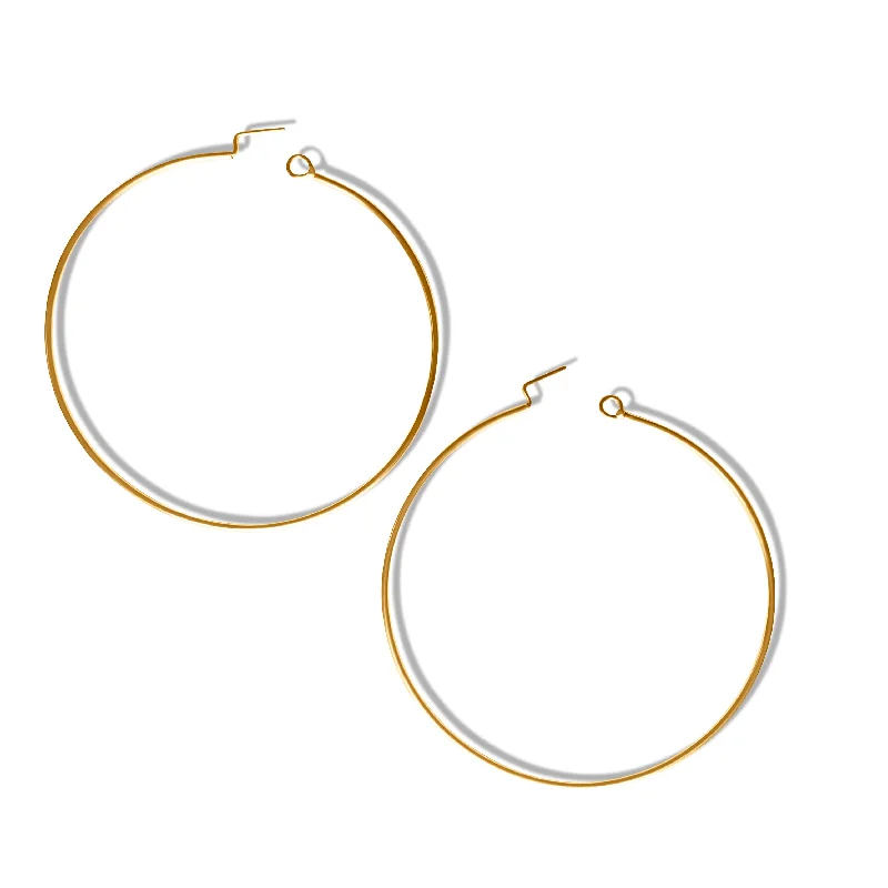 Modern Drop Earrings-Shawny - 14kt Gold Filled Classic Large Hoop Earrings