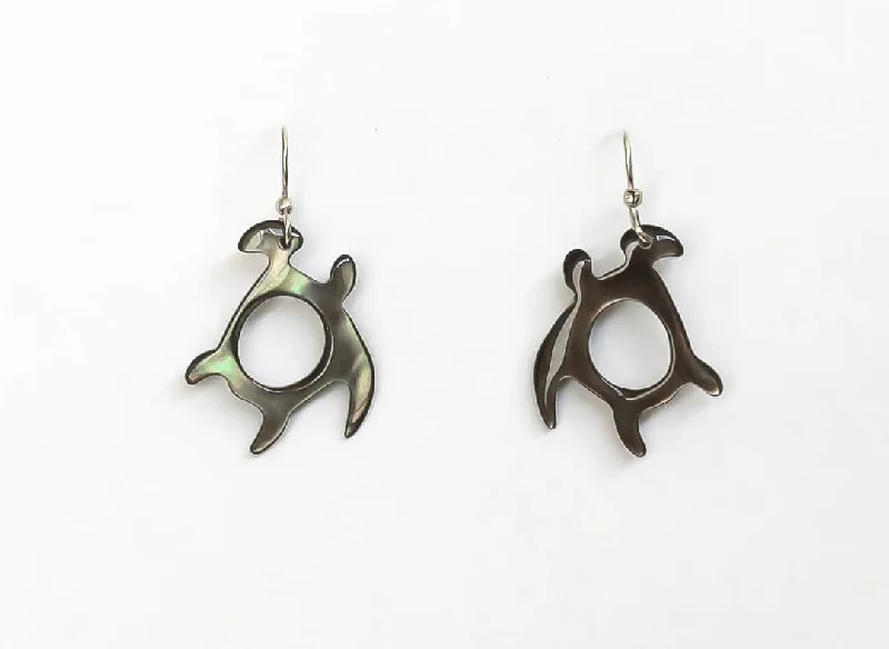 Natural Stone Earrings-Carved Turtle Earrings