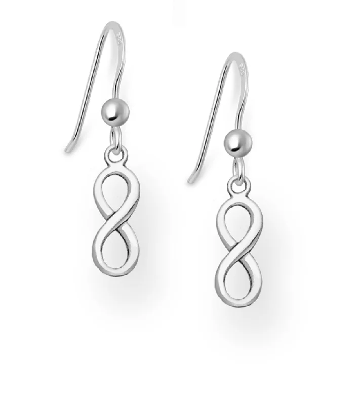 Chunky Drop Earrings-Sterling Silver Infinity Hanging Earrings