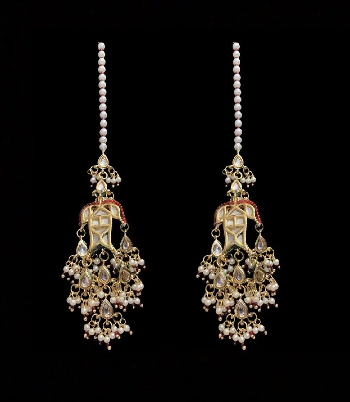 Vintage Drop Earrings-DER140 Maya Kundan earrings ( READY TO SHIP )