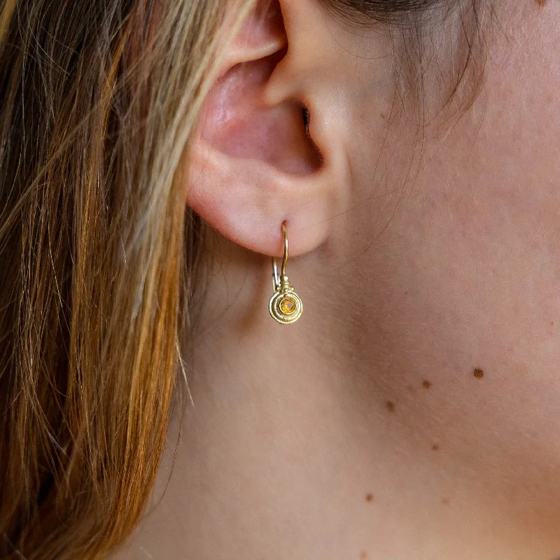 Bold Drop Earrings-Delicate Sapphire Drop Earrings in 18K