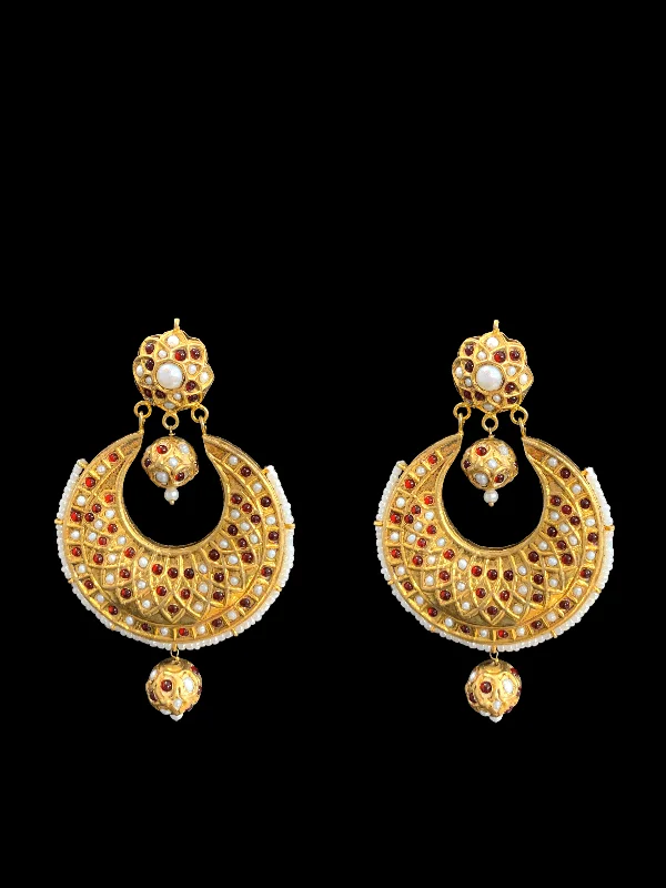 Rose Gold Drop Earrings-DER304 Ruby kundan Chandbali earrings  ( READY TO SHIP)