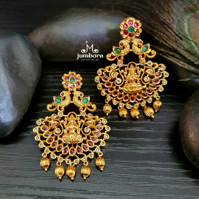 Vintage Pearl Earrings-Lakshmi Kemp Earrings in Temple Jewelry