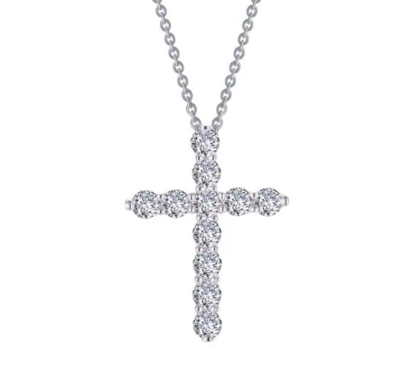 Handmade Crystal Pendant Necklace-1.87 CTW Cross Necklace