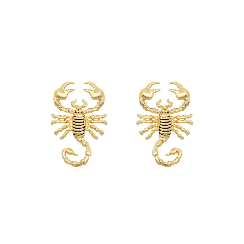 Bold Statement Earrings-Scorpion Studs