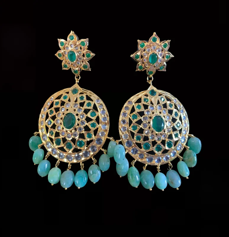 Shiny Crystal Earrings-DER230 Hana emerald  earrings ( READY TO SHIP)