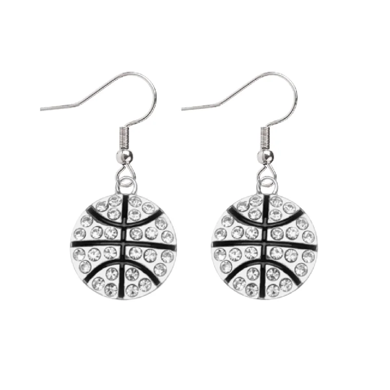 Boho Earrings for Summer-Basketball Rhinestone Charm Dangle Earrings