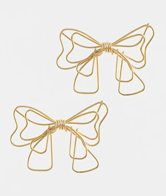 Modern Tassel Earrings-Double Ribbon Bow Earrings