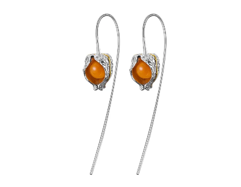 Emerald Drop Earrings-Groundcherries Earring