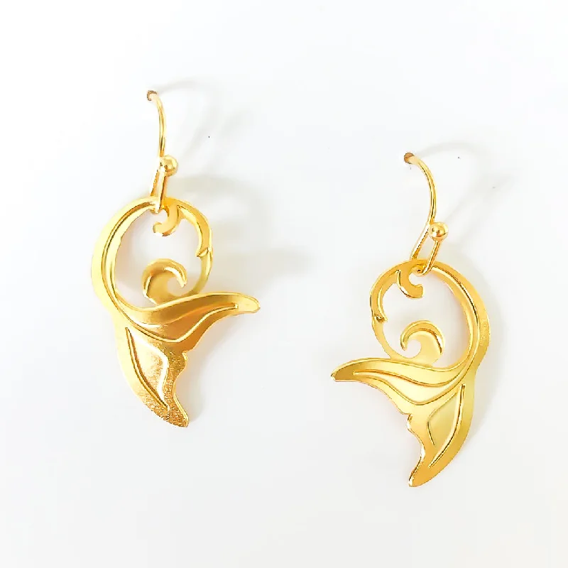 Handcrafted Earrings for Women-Whale Tail Earrings