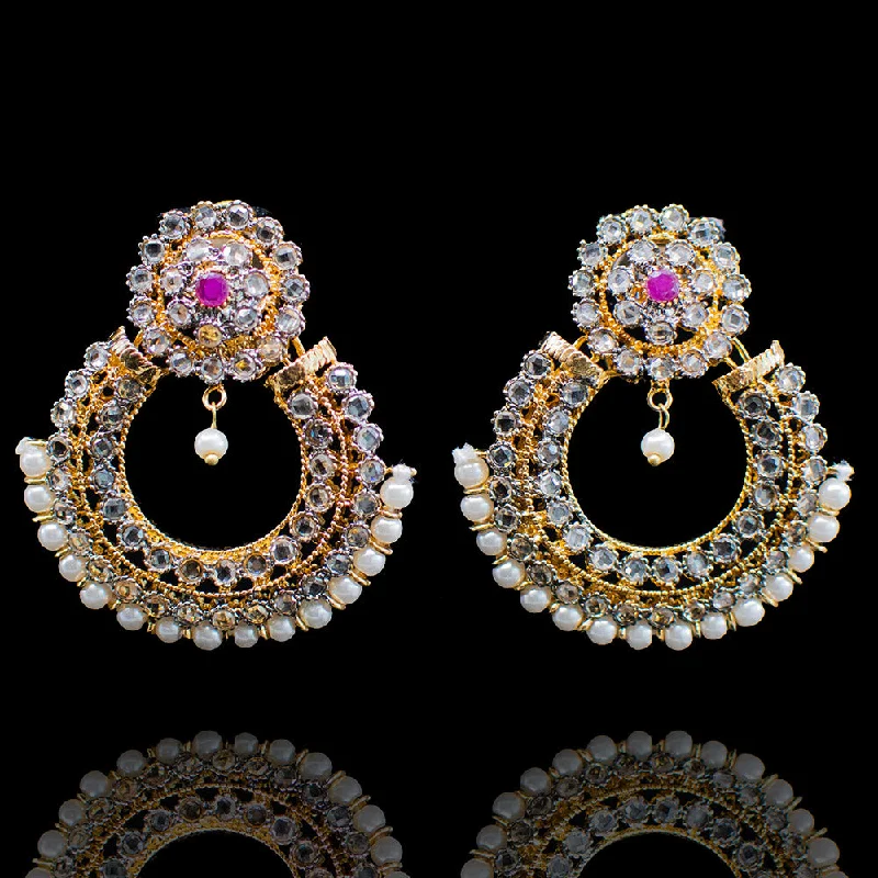 Luxury Wedding Earrings-Fareeha Earrings - Ruby