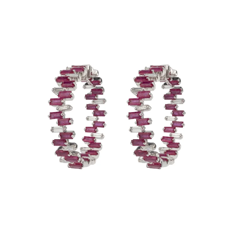 Bridesmaid Earrings-Ruby & Diamond Love Paradigm Earrings