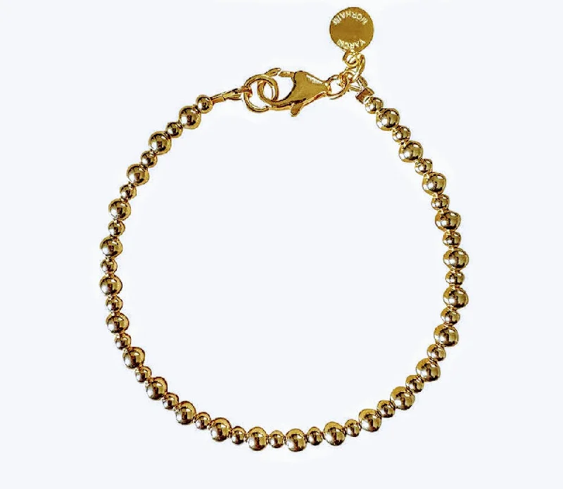 Dainty Gold Chain Bracelet-Yaron Morhaim Slender Gold Spheres Bracelet