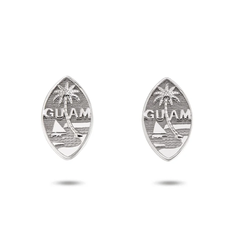 Funky Pearl Earrings-14K White Gold Filled Guam Seal Stud Earrings