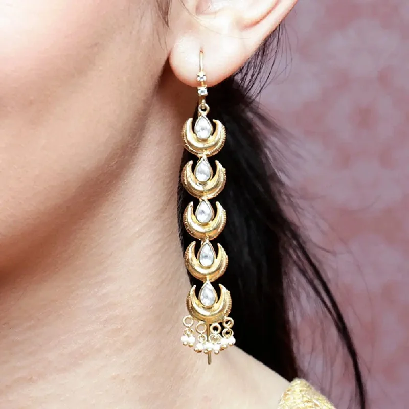 Large Silver Earrings-Silver Long Sui Dhaga Earring