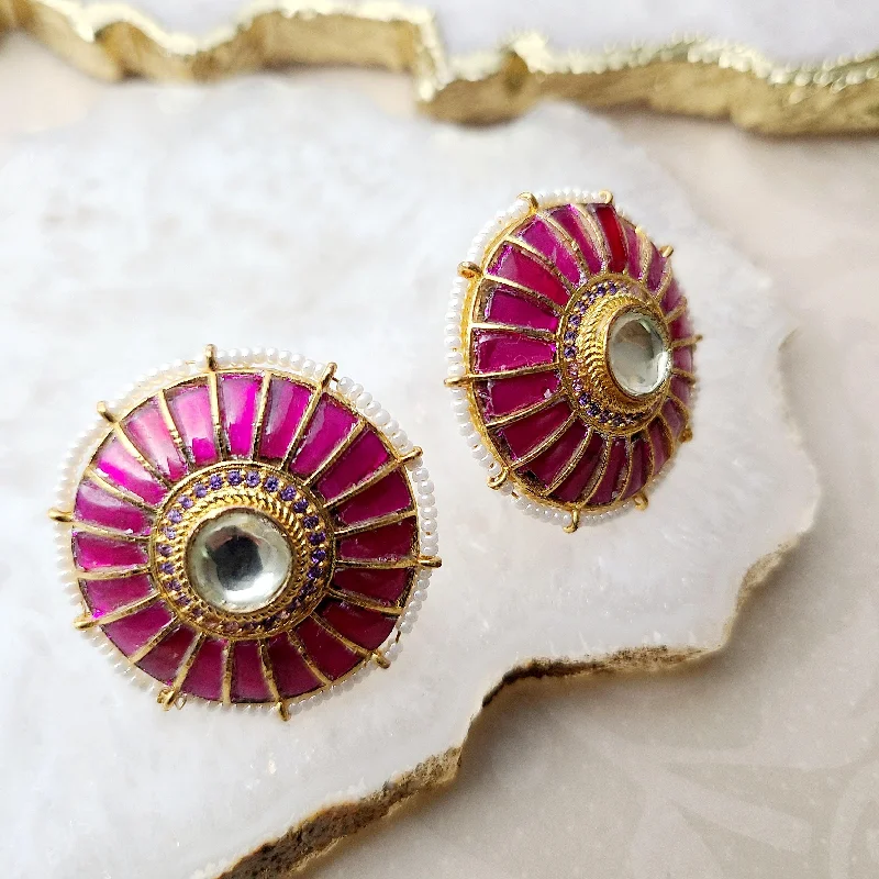 Shiny Stud Earrings-Rajeshri Earrings