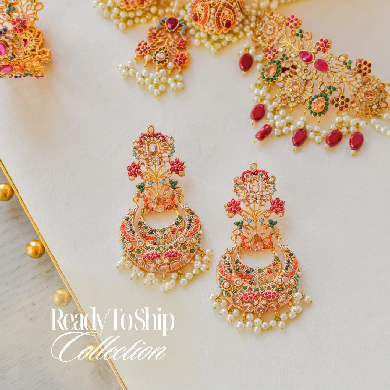 Fancy Earrings for Weddings-Kausar Earrings