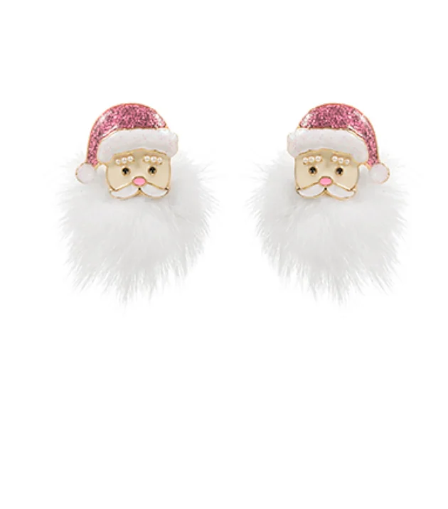 Luxury Pearl Earrings-Pink Santa Earrings