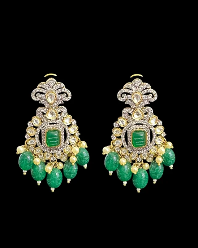 Stylish Stud Earrings-DER729 Victorian style earrings - green ( READY TO SHIP )