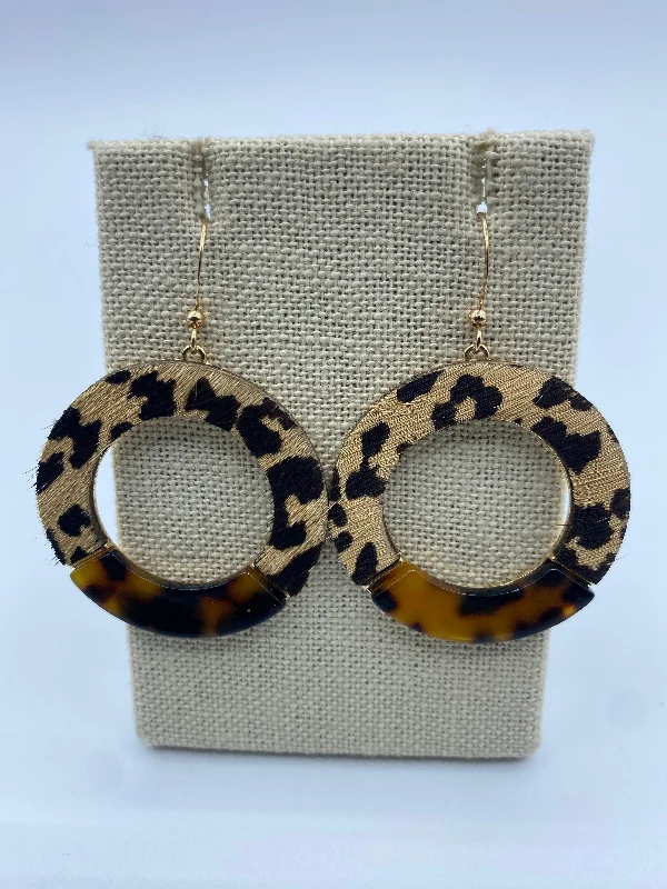 Custom Earrings with Name-Acrylic and Wooden Animal Print Earrings