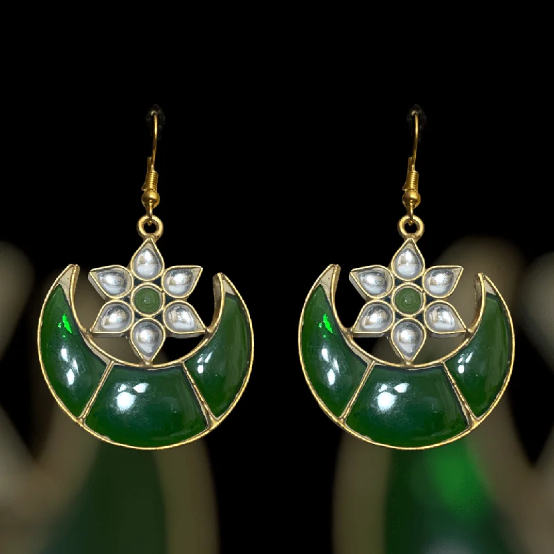 Crystal Drop Earrings-DER244   Niswa farshi kundan earrings  (READY TO SHIP )