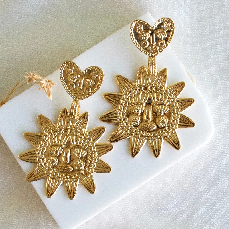 Retro Vintage Earrings-The Sun Statement Earrings