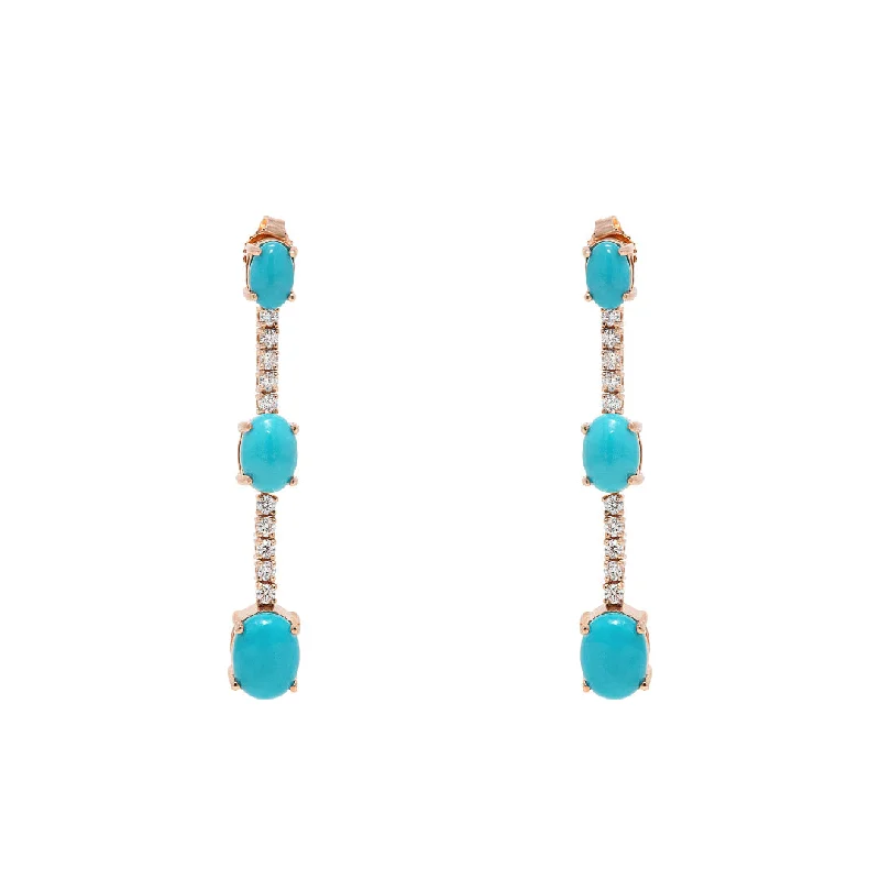 Stylish Stud Earrings-Turquoise Tonic & Rose Gold Earrings I