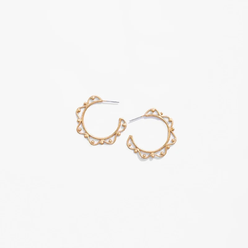 Silver Chain Earrings-Imba Midi Hoop Earrings