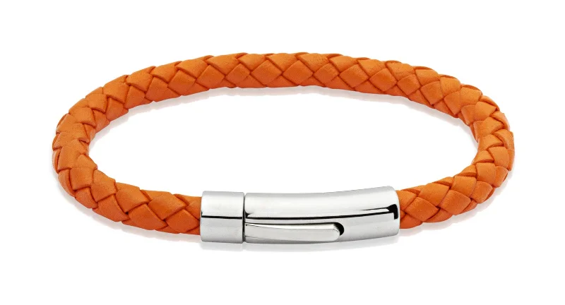 Boho Style Bracelet-Unique & Co Orange Leather Bracelet