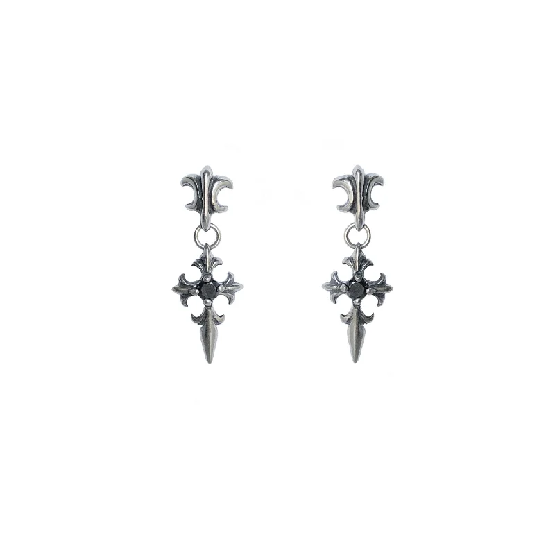 Swarovski Crystal Earrings-Gothic Cross Earrings