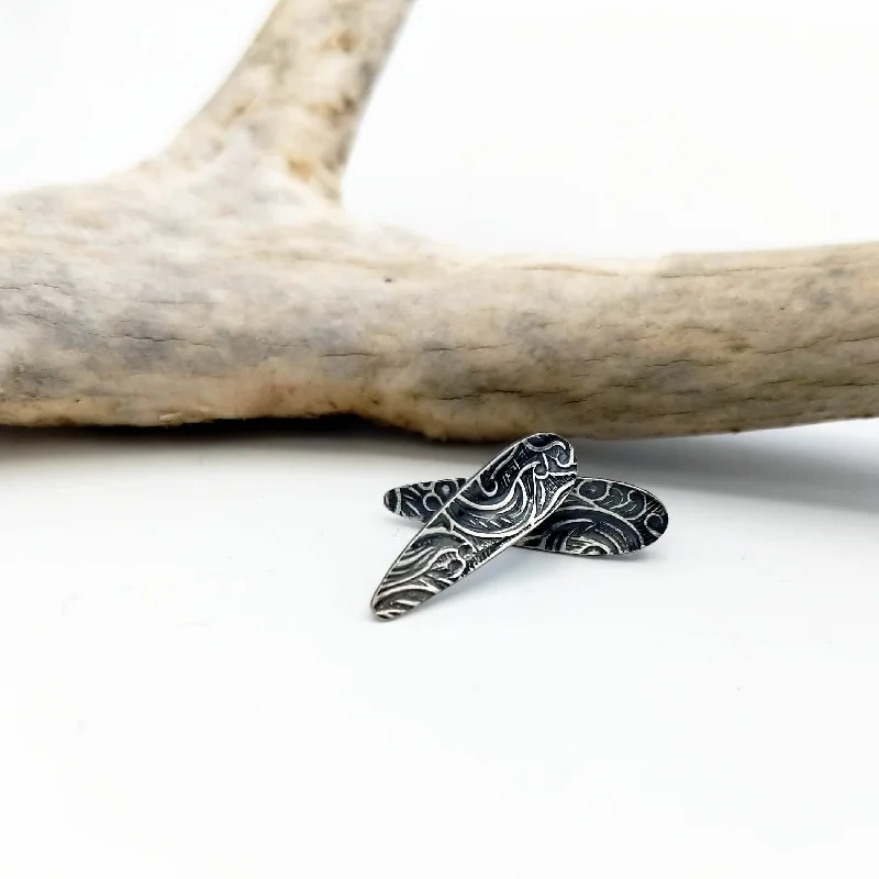 Classic Silver Earrings-Talon Post Earrings - Sterling Silver Teardrop Studs