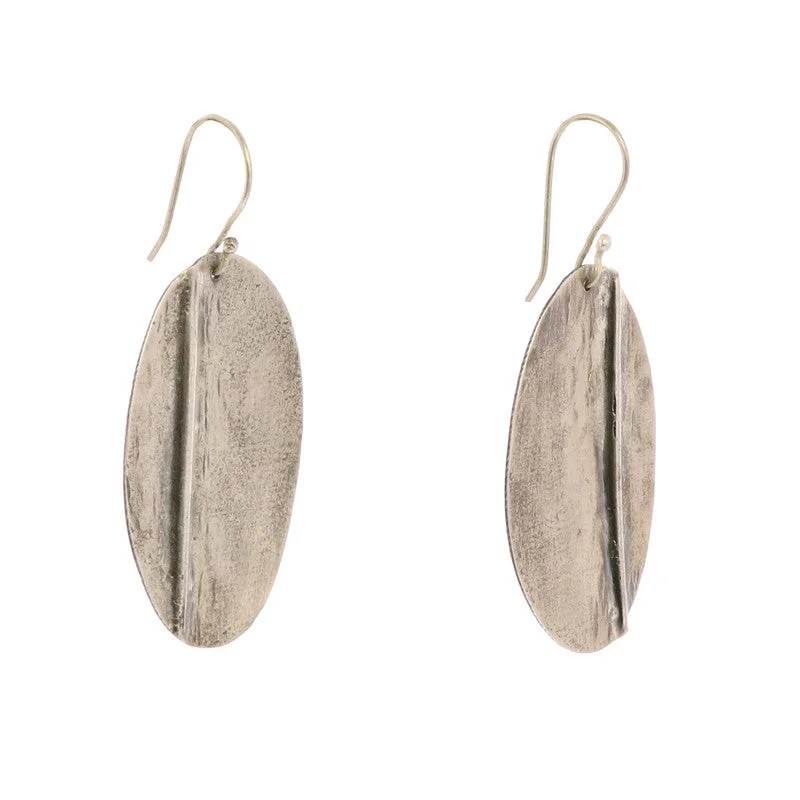 Large Silver Earrings-Leaf Silver Earrings