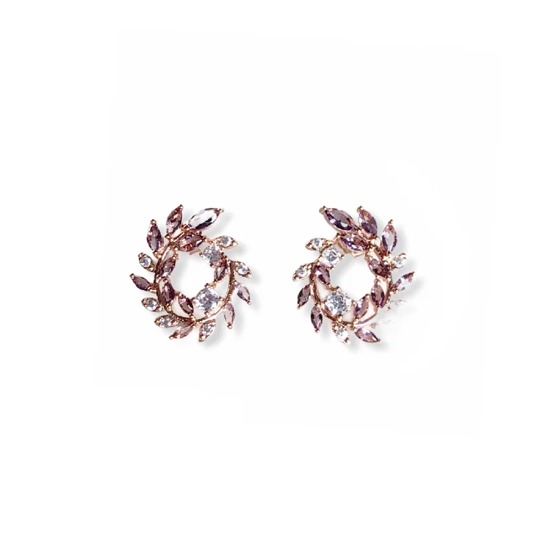 Long Diamond Earrings-Wreath Earrings