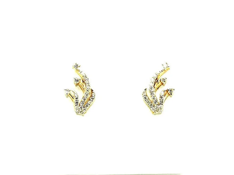 Elegant Pearl Drop Earrings-Diamond Asymmetrical Earring Ad No.0162