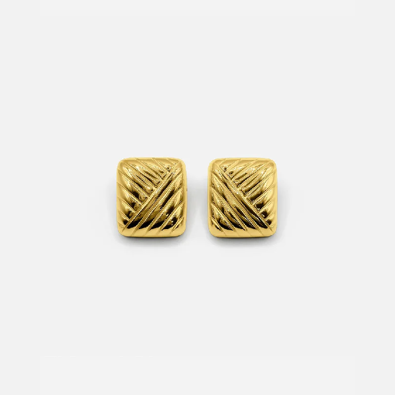 Eco-Friendly Earrings-CUSHION EARRINGS GOLD