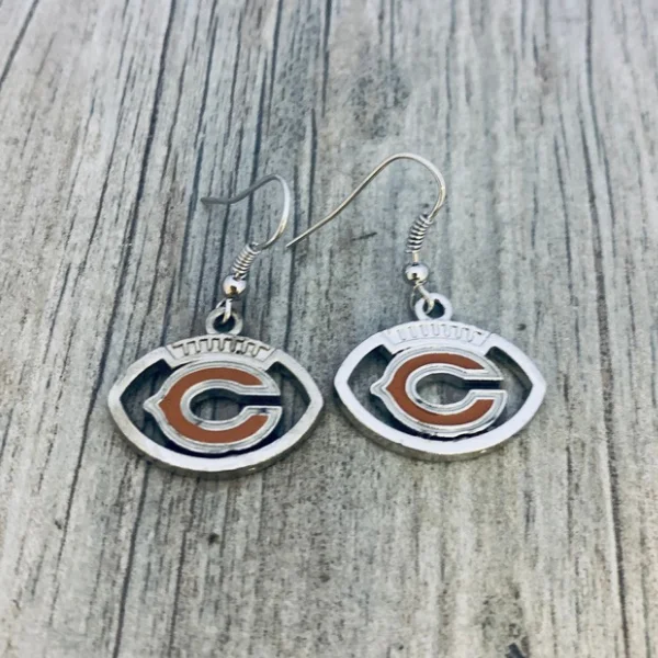 Turquoise Drop Earrings-Chicago Bears Earrings