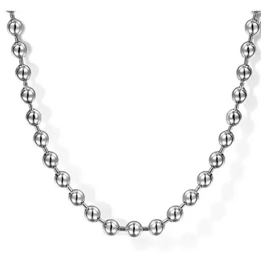 Vintage Silver Necklace-22 Inch 925 Sterling Silver 3mm Shotbead Chain Necklace by Gabriel and Co.