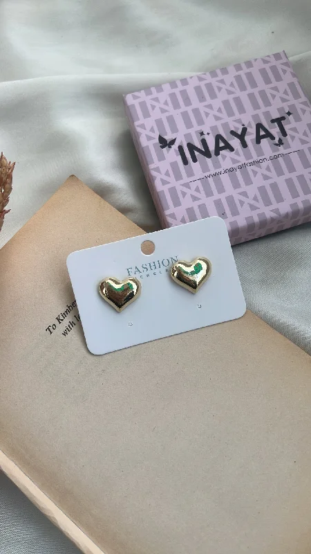 Statement Silver Earrings-Heart vega stud earrings