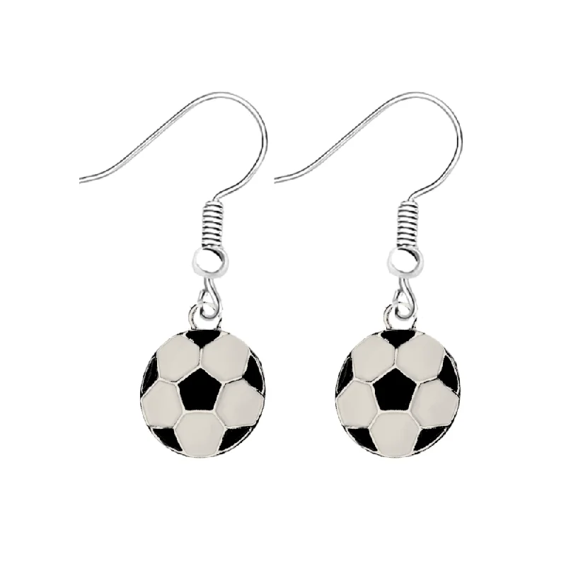 Small Gemstone Earrings-Soccer Ball Earrings