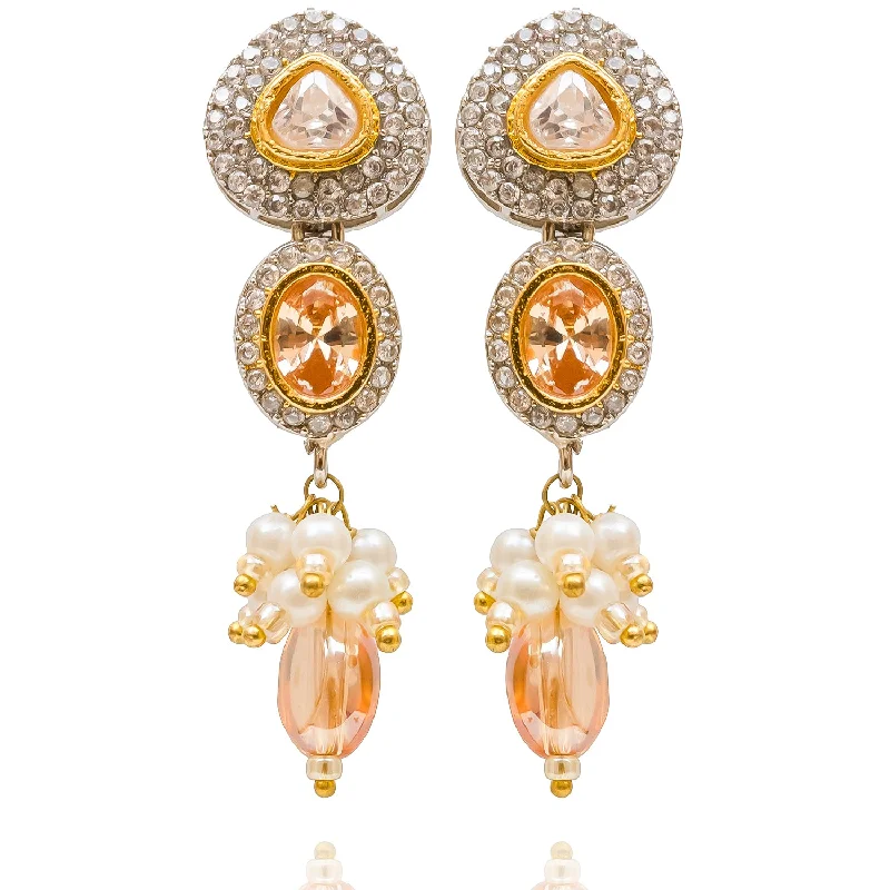 Unique Gemstone Earrings-Mohini Earrings - Champagne